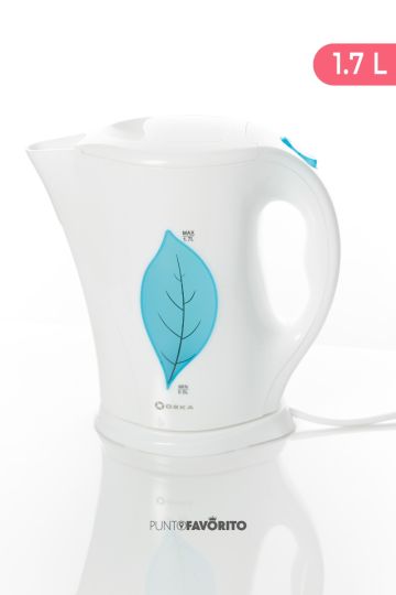 OSKA HERVIDOR DE AGUA BLANCO CON CELESTE 1.7L