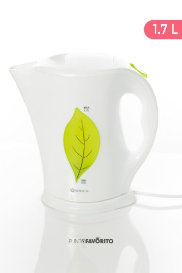 OSKA HERVIDOR DE AGUA BLANCO CON VERDE 1.7L