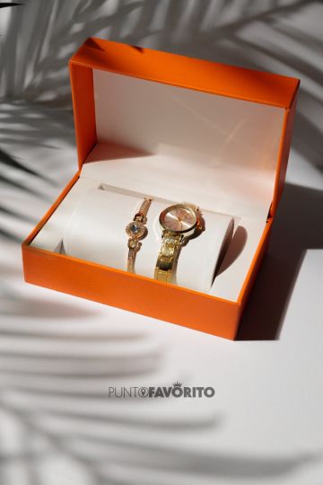 RELOJ,PULSERA QUARTZ DORADO