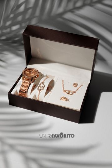 RELOJ ORO ROSA CORAZON 