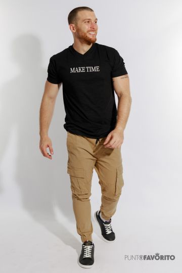 Camiseta MAKE TIME - Negro
