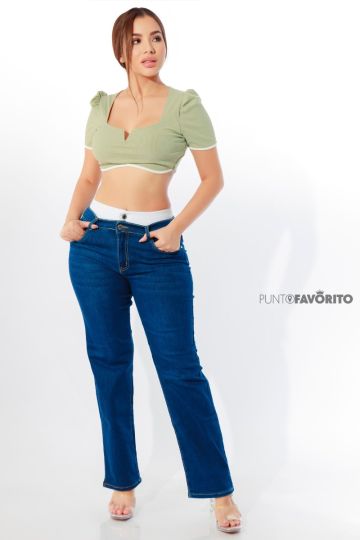 Jeans para dama con doble pretina
