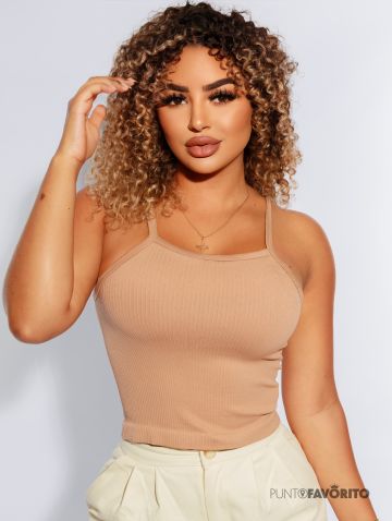Top básico sin mangas - Beige