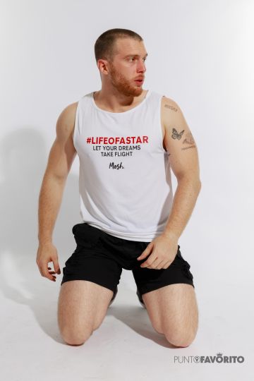 Camiseta MOSH sin mangas Life of a Star - Blanco