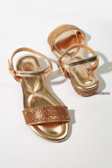 SANDALIA ENGREIDA-GOLD