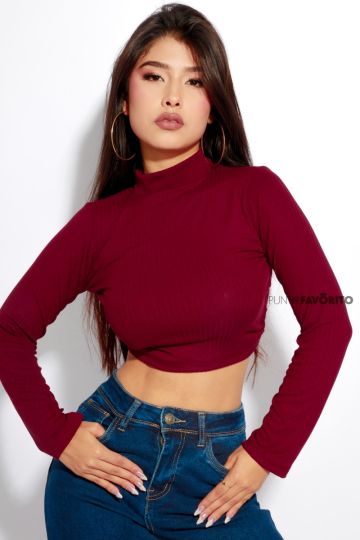 Blusa de dama manga larga con la espalda descubierta